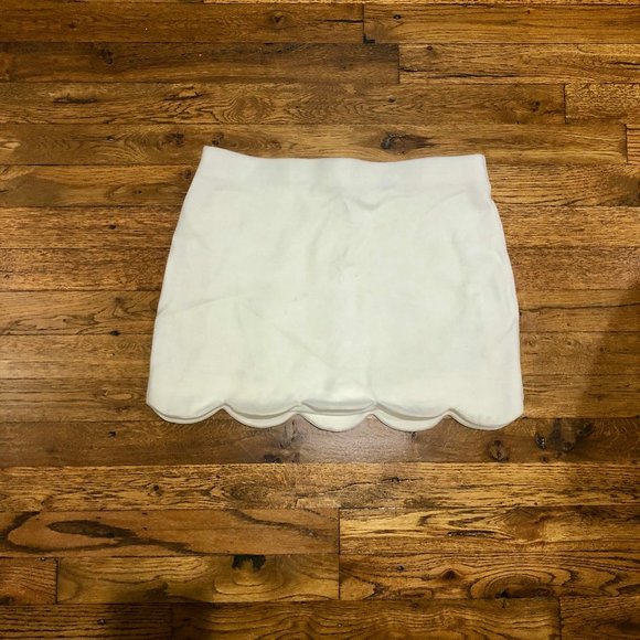 Topshop White Scallop Mini Skirt - Picture 2 of 3